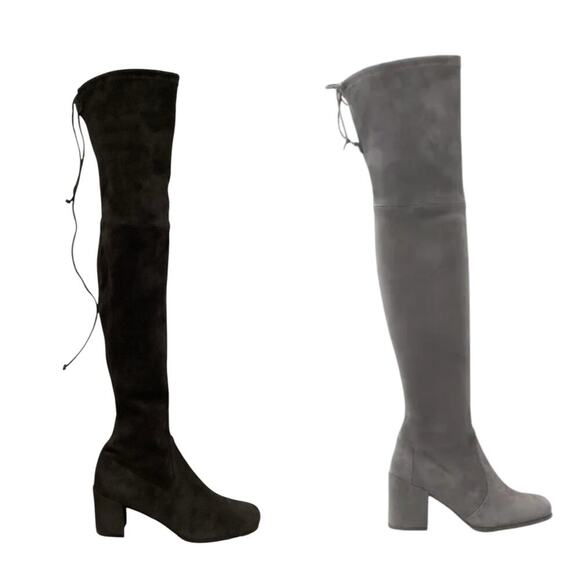 Stuart Weitzman Shoes - Stuart Weitzman Tieland Over The Knee Boot In Suede Charcoal Size 8